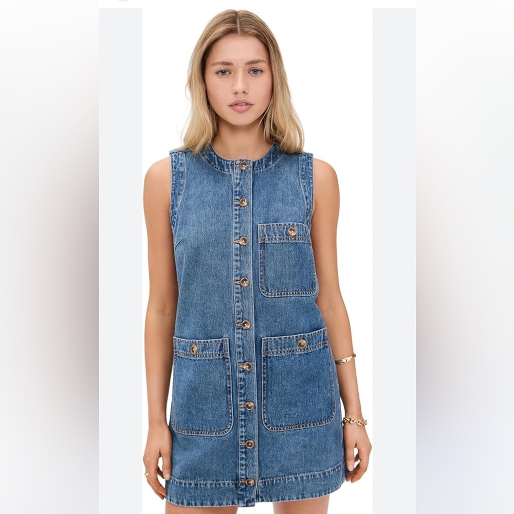 Veronica Beard New Oakley Denim Mini Shift Dress Size 12